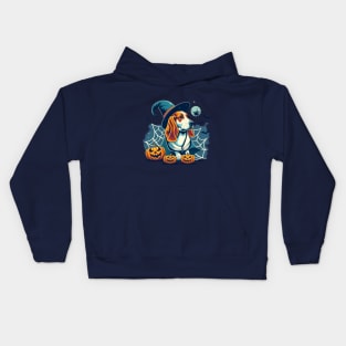 Basset Hound Pumpkin Kids Hoodie